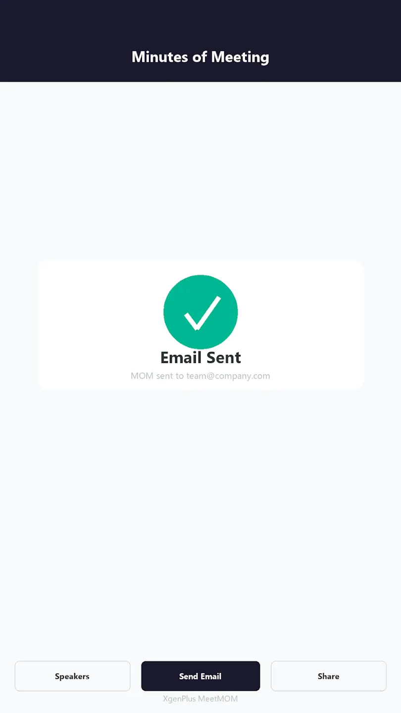 MeetMOM - Email Sent
