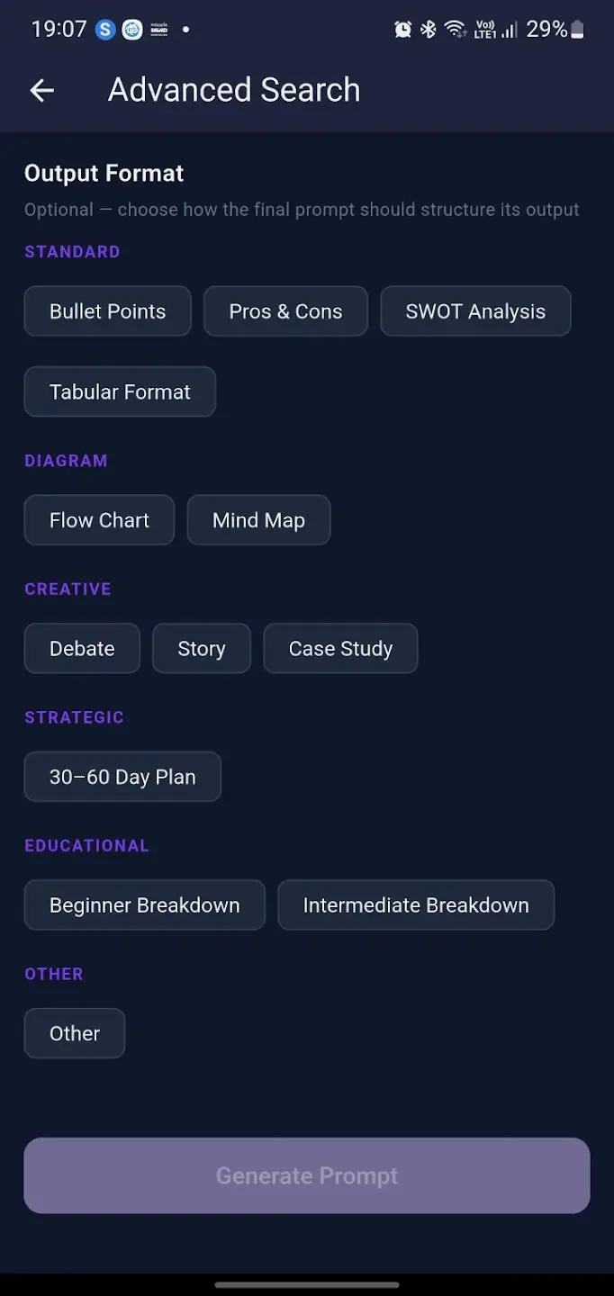 Prompt Optimizer - Advanced Search